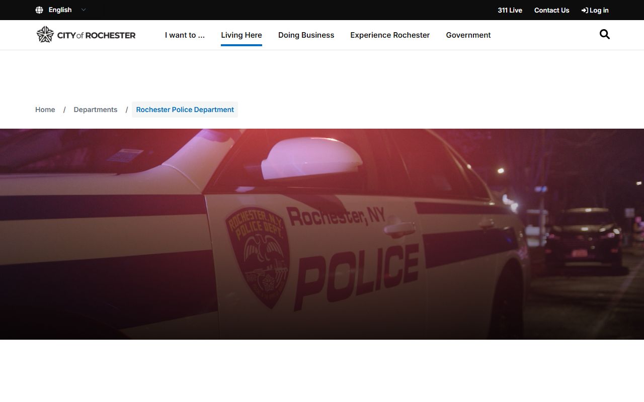Rochester Police Department website for jail mugshots search