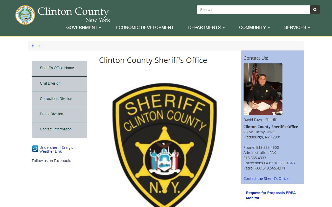 Clinton County Sheriff's Office inmate lookup for jail mugshots