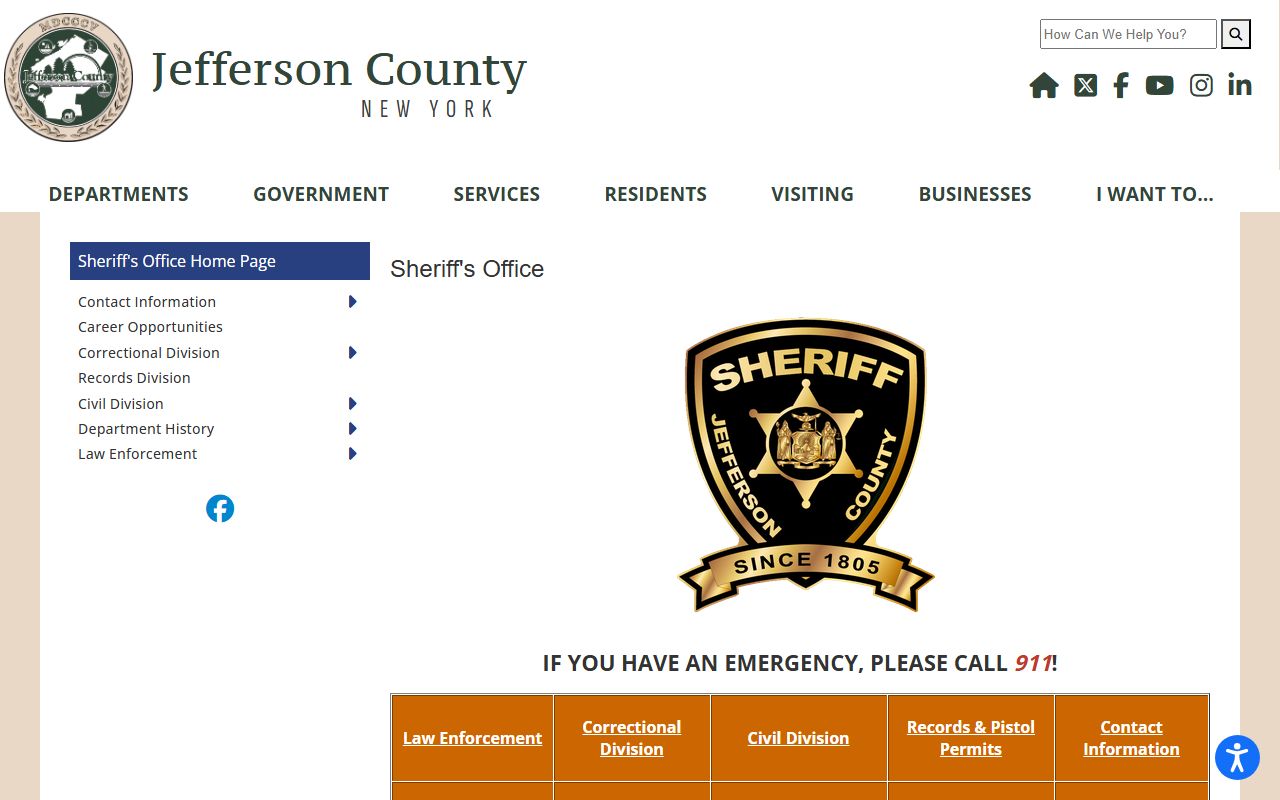 Jefferson County Sheriff's Office website for jail mugshots and inmate records
