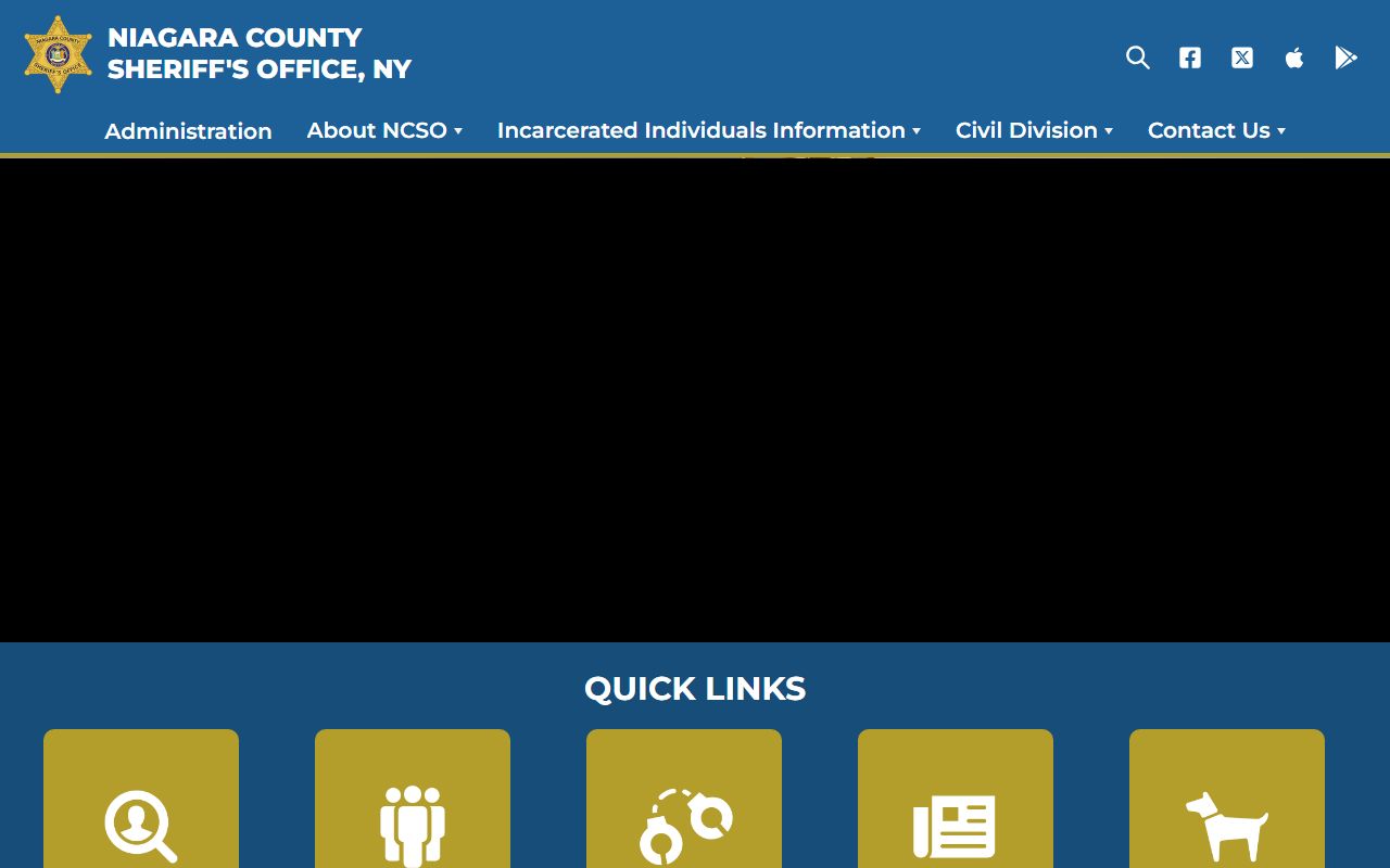 Niagara County Sheriff's Office website for jail mugshots and inmate lookup
