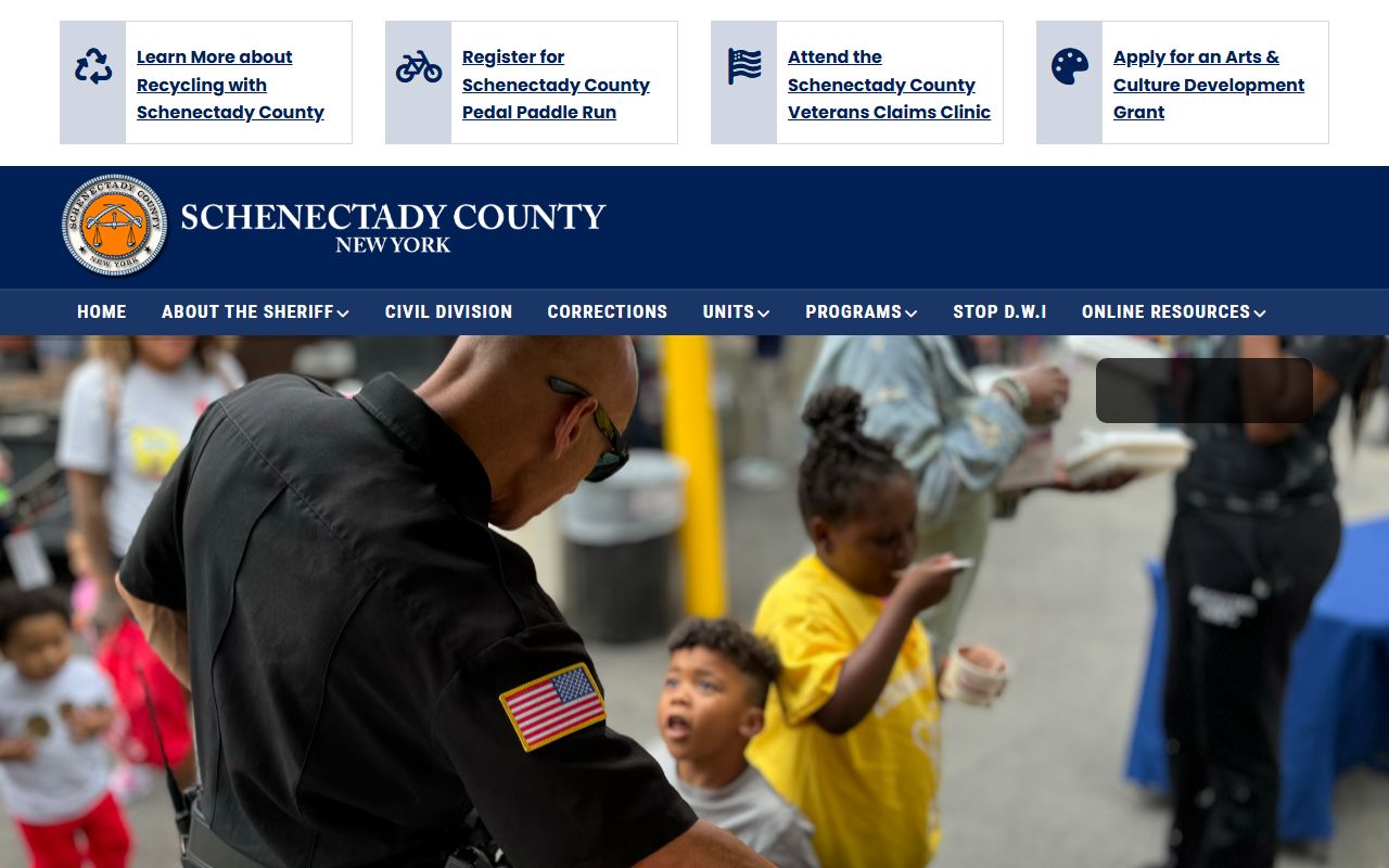 Schenectady County Sheriff's Office website for jail mugshots and inmate records