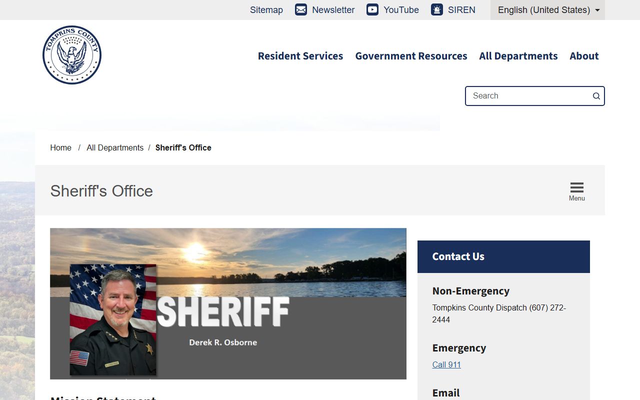 Tompkins County Sheriff's Office inmate lookup for Tompkins County jail mugshots