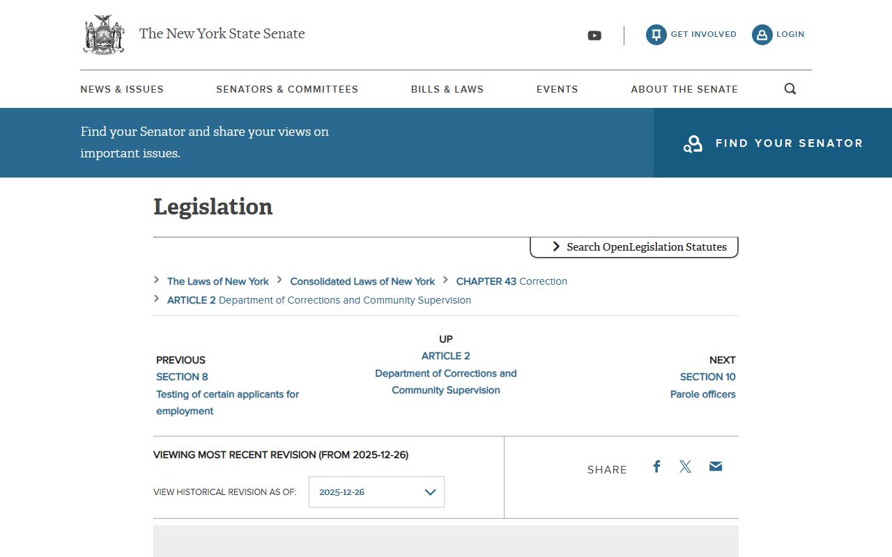 New York Correction Law Section 9 governing jail mugshots and inmate records